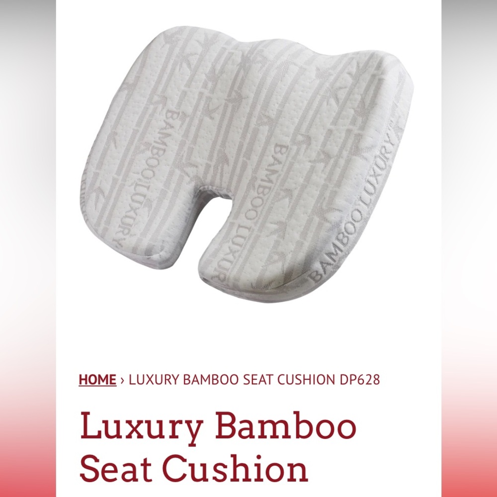 Luxury Bamboo memory foam ortho seat cushion like new!